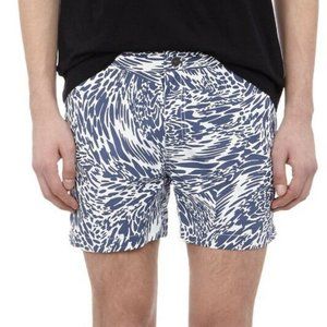 Onia Calder 7.5 Inch Pattern Swim Trunk Blue White